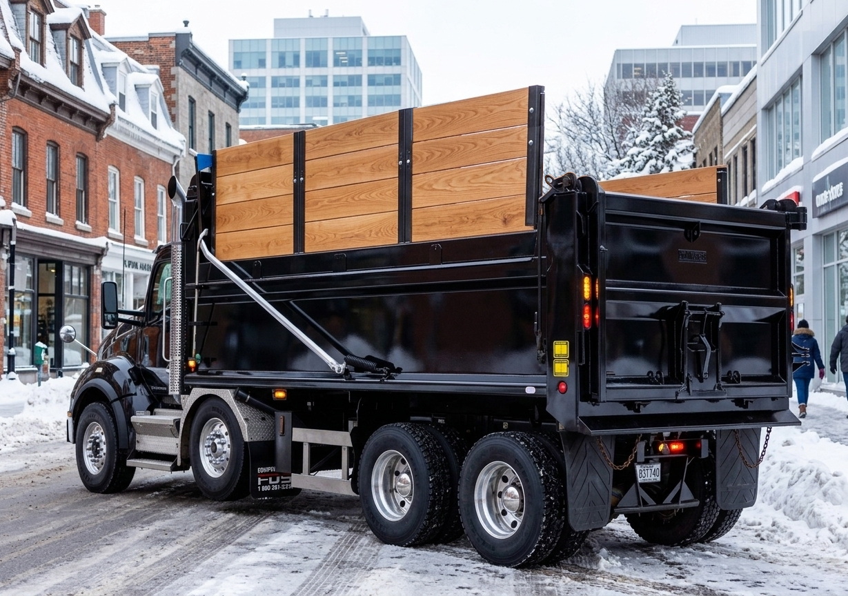 Camion noir vue arrière
